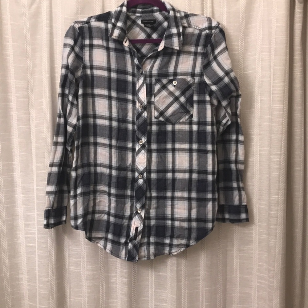 Black and navy flannel